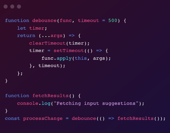 JS debounce function